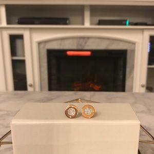 🆕 Michael Kors Logo Clear Pave Ctr Stud Earring